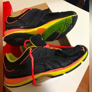 Women’s Puma Sport Shoes. Size 8, Black with neon colors